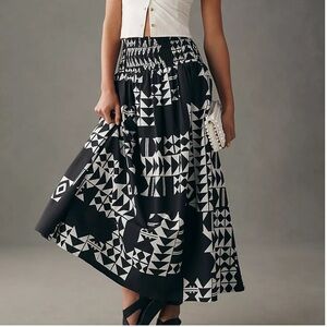 Anthropologie Smocked Yoke Skirt